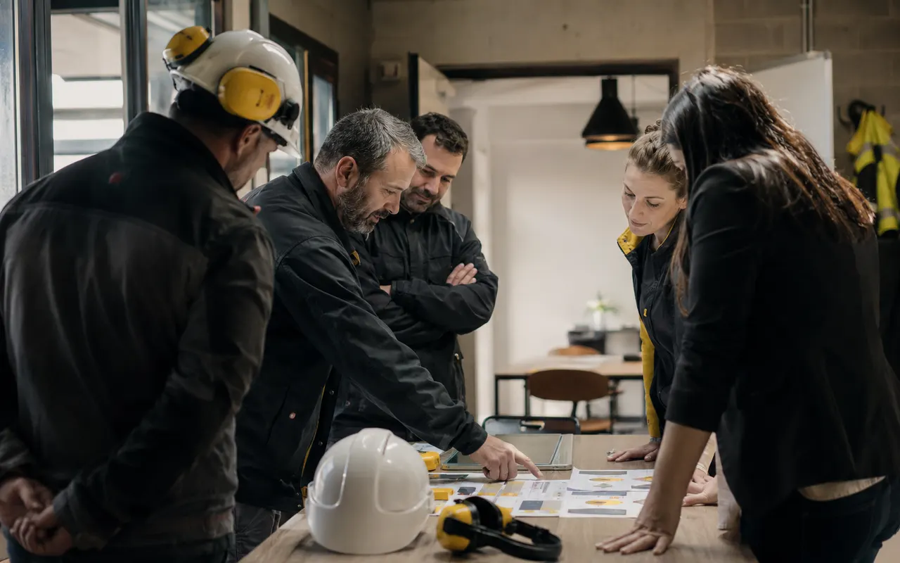 Une équipe au travail dans une petite entreprise